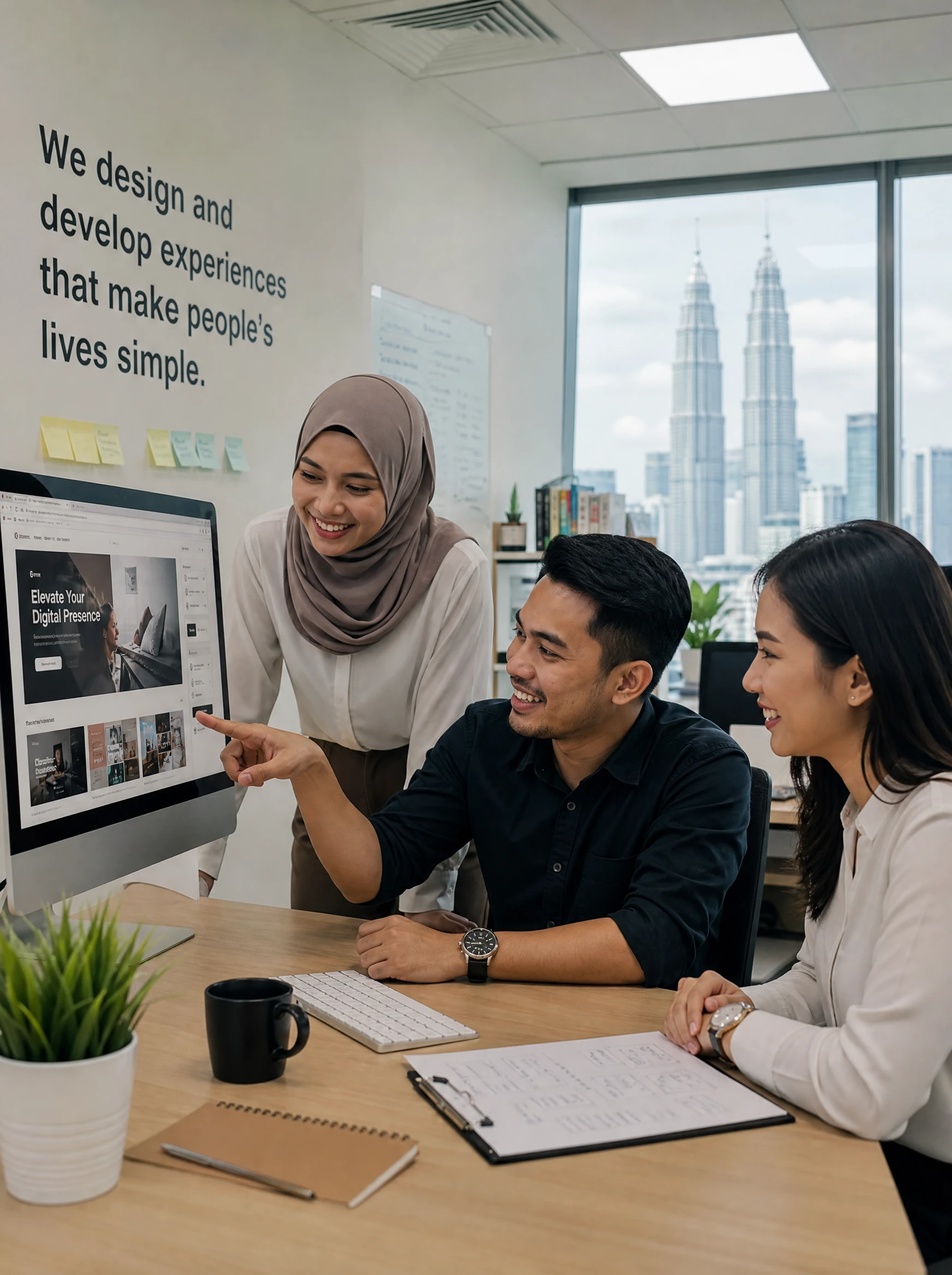 Team agency web design Malaysia berbincang projek