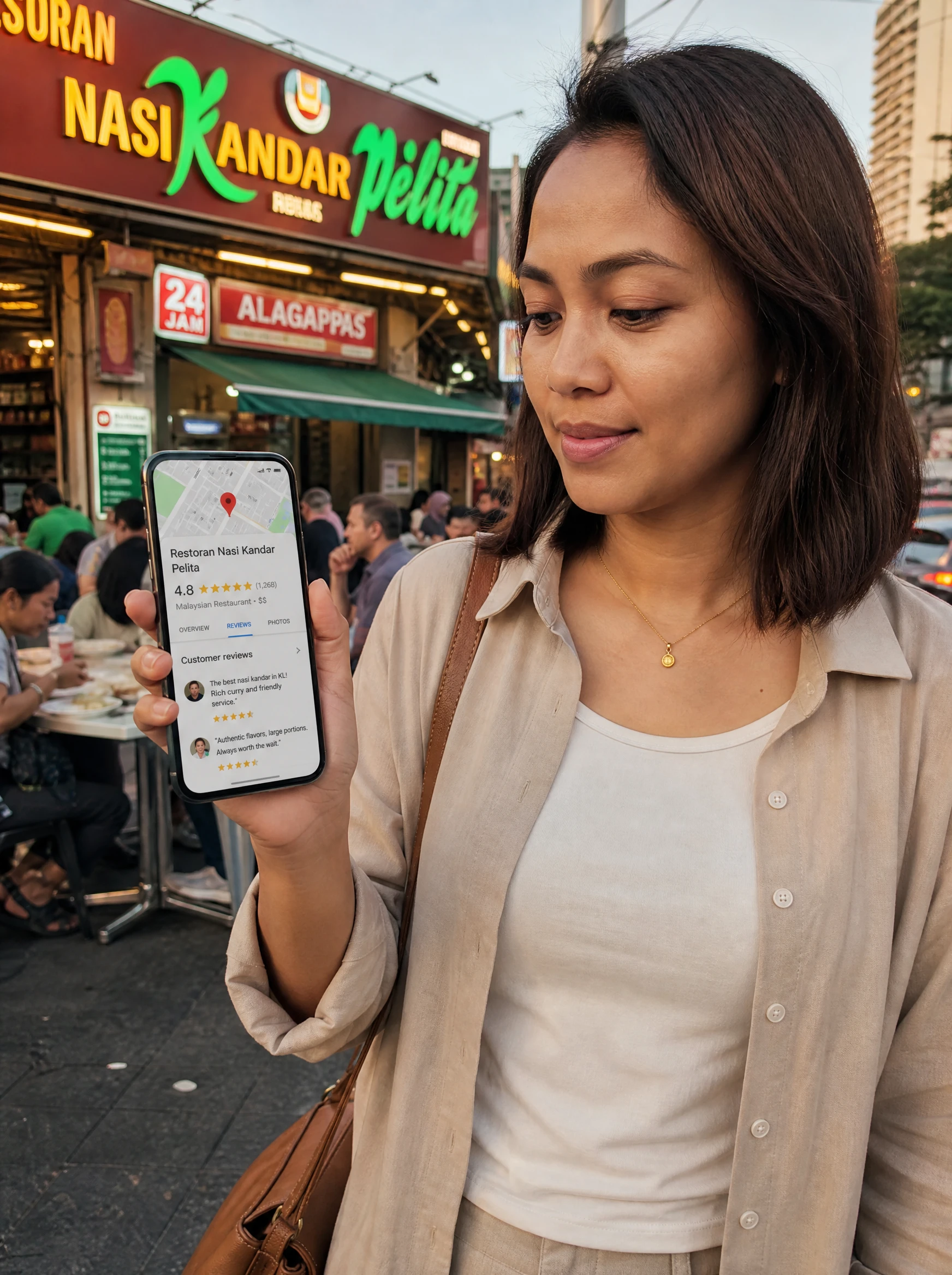Pelanggan cari restoran Malaysia menggunakan Google Maps
