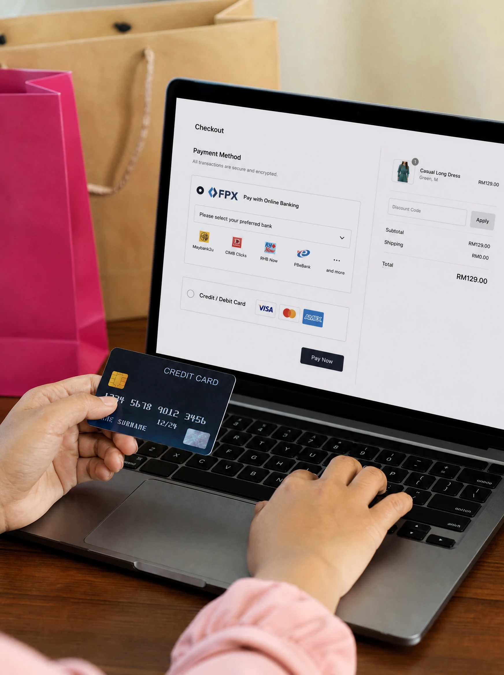 Payment gateway Malaysia untuk website butik fesyen online