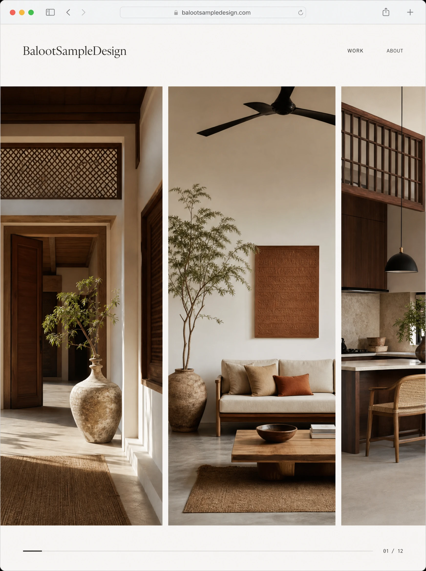 Interior Design website design concept by Baloot.my — full homepage layout for a Malaysian interior design business