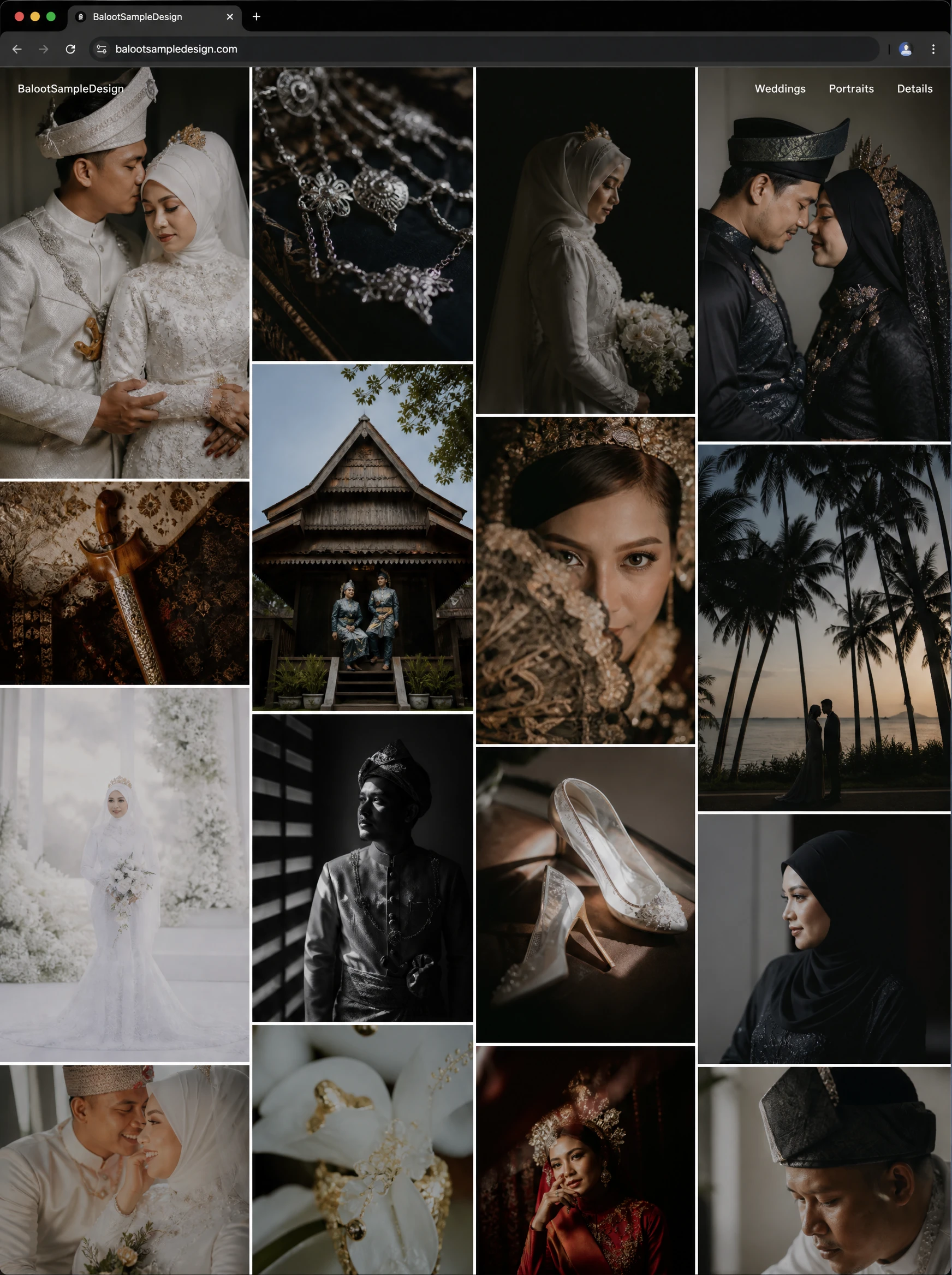 Photography Studio website design concept by Baloot.my — full homepage layout for a Malaysian photography studio business