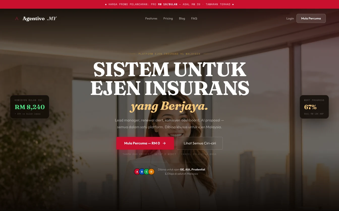Agentivo — Built for insurance agents who want to close more, track better, and hit MDRT faster.