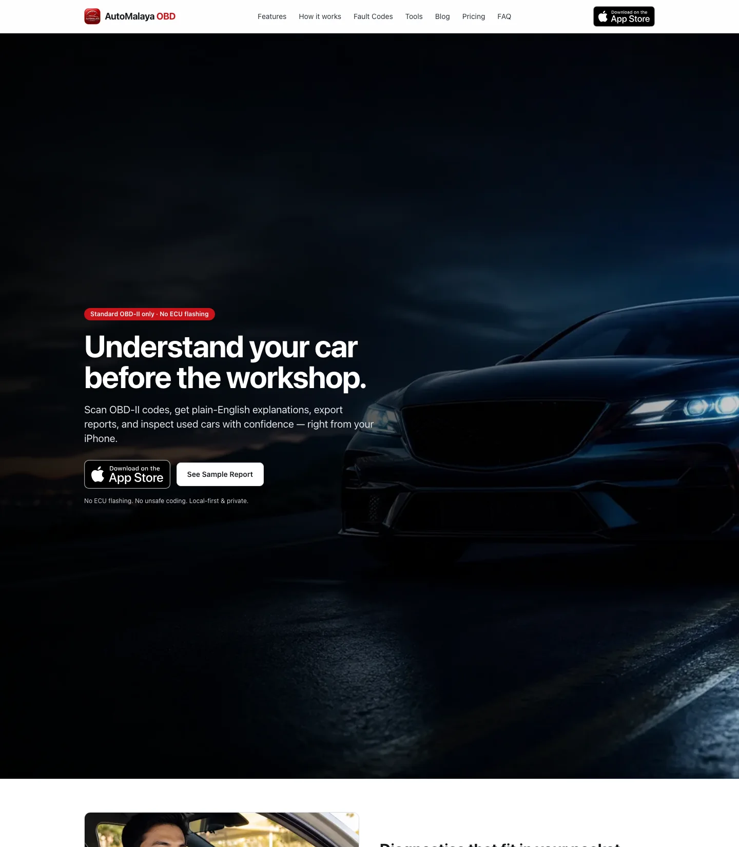 AutoMalaya OBD — desktop, tablet & mobile design
