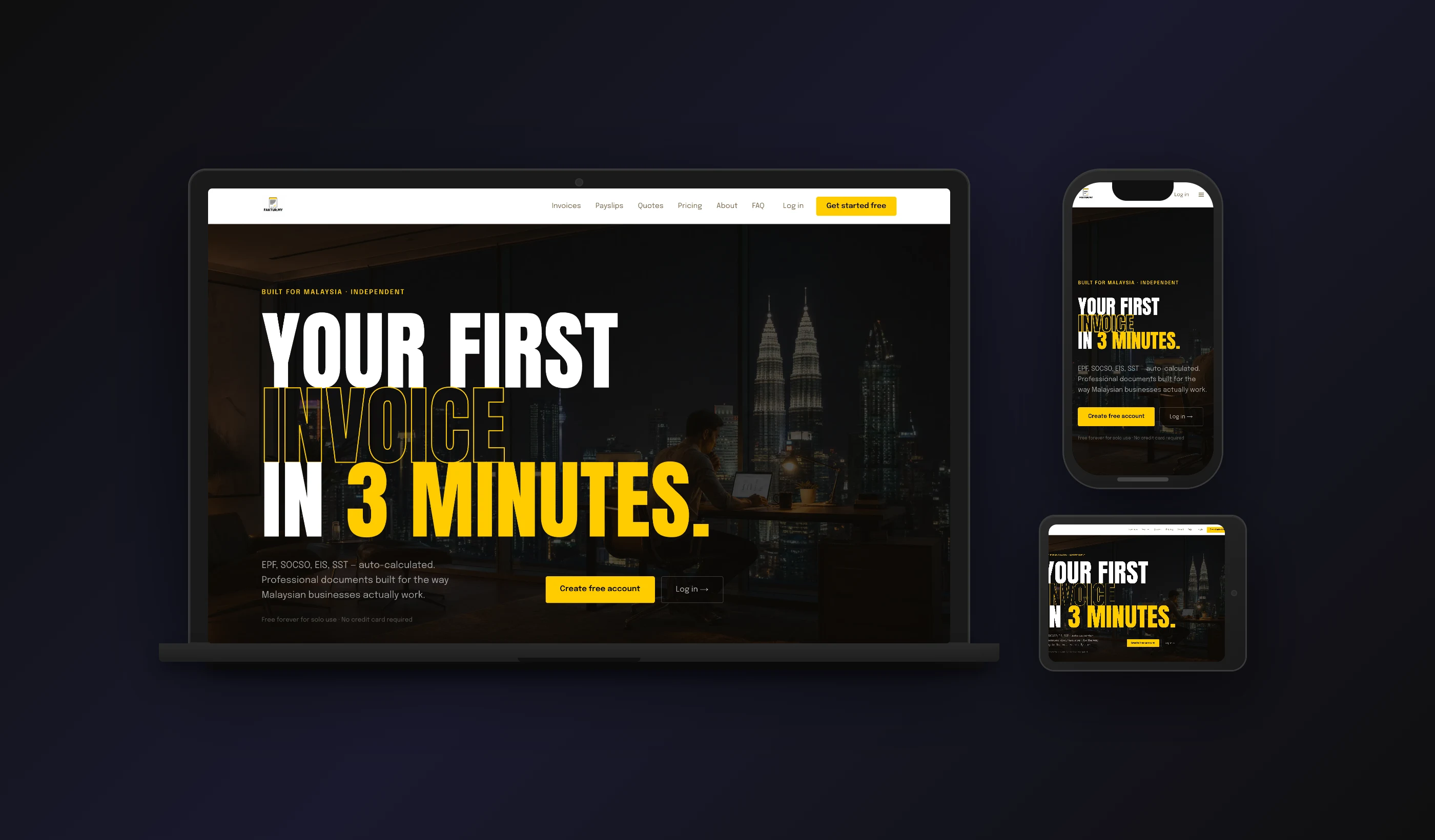 Faktur.my — desktop, tablet & mobile design
