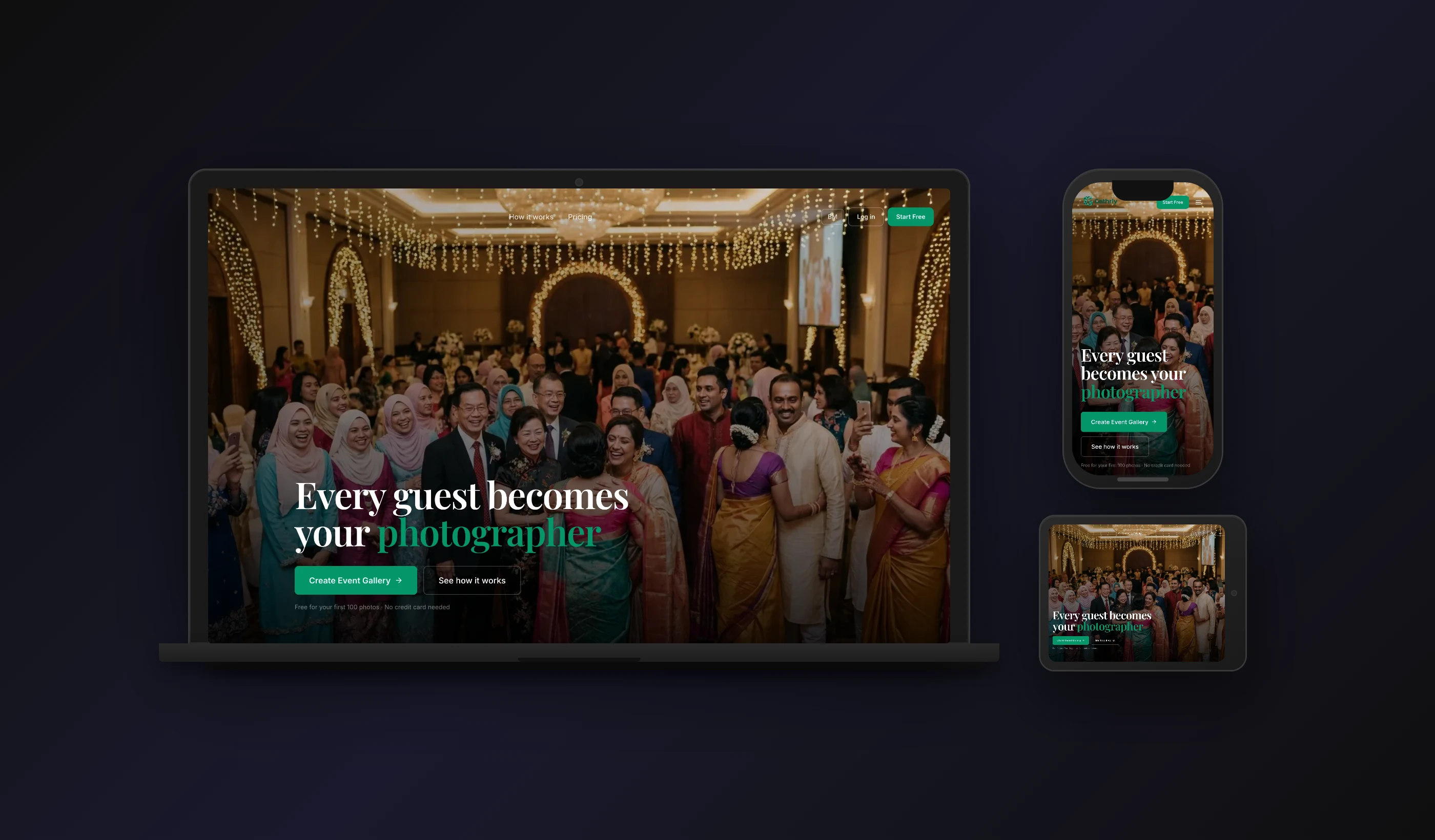 Gathrly — desktop, tablet & mobile design