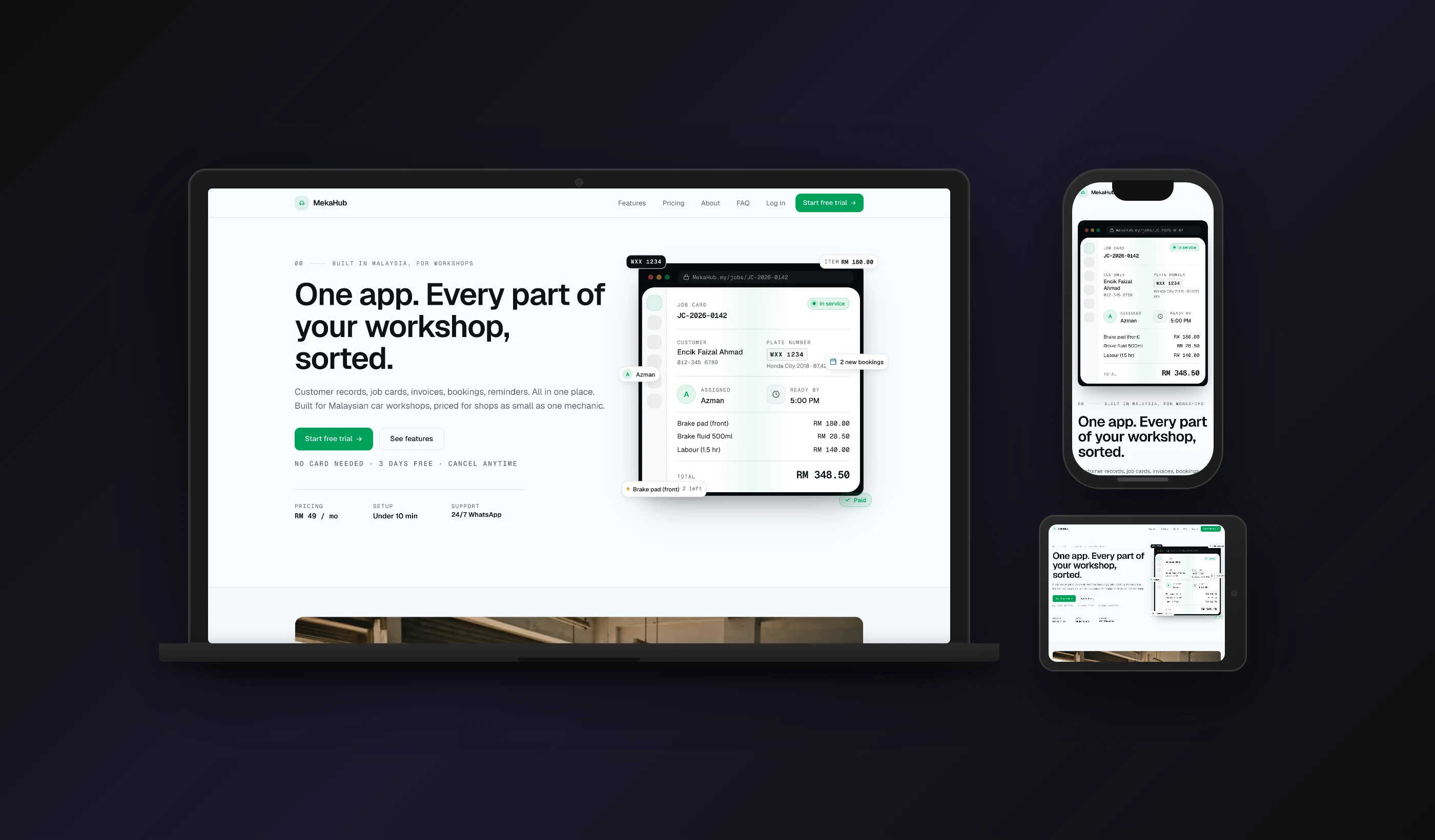 MekaHub — desktop, tablet & mobile design
