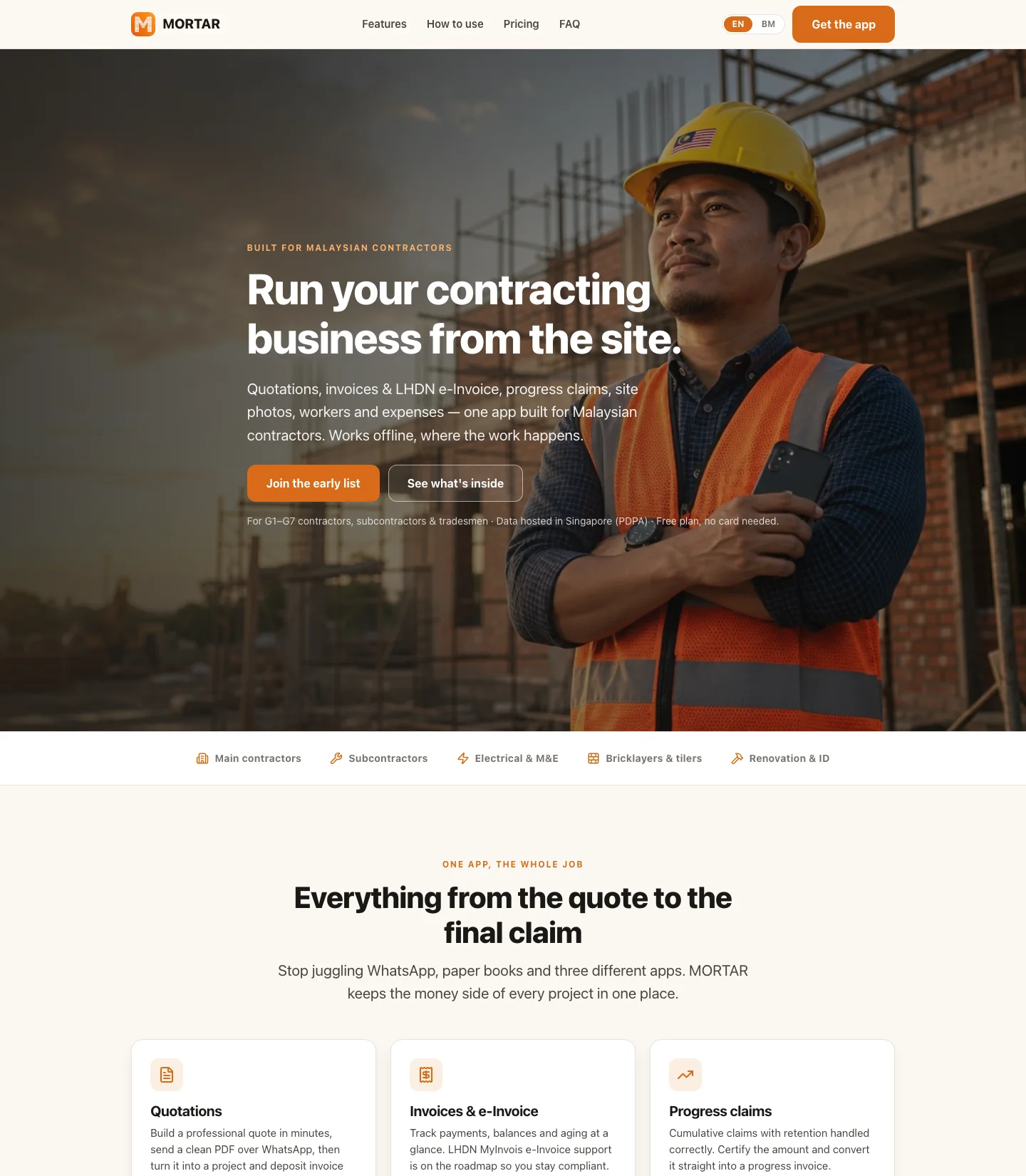 Mortar — desktop, tablet & mobile design