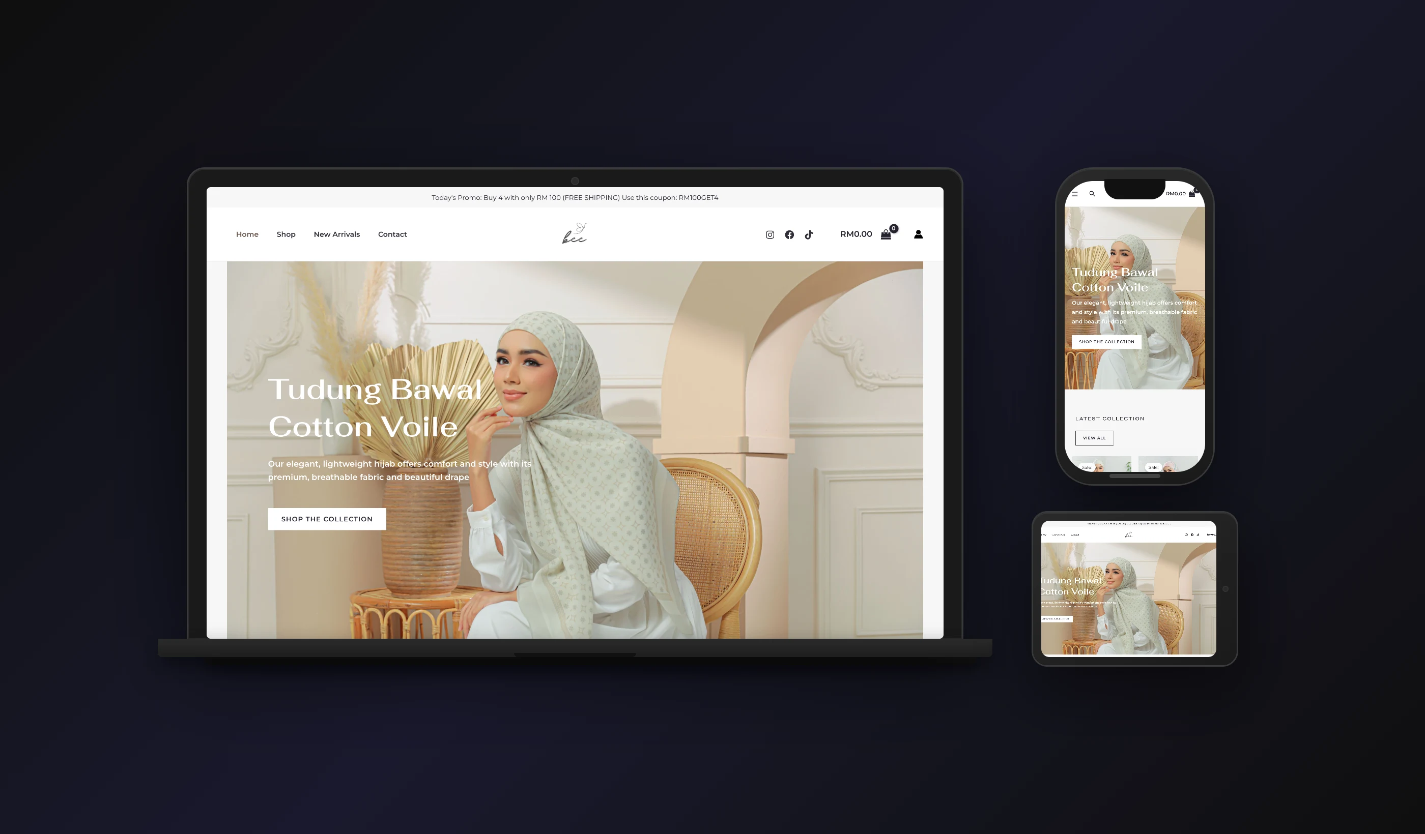 TudungBee — desktop, tablet & mobile design