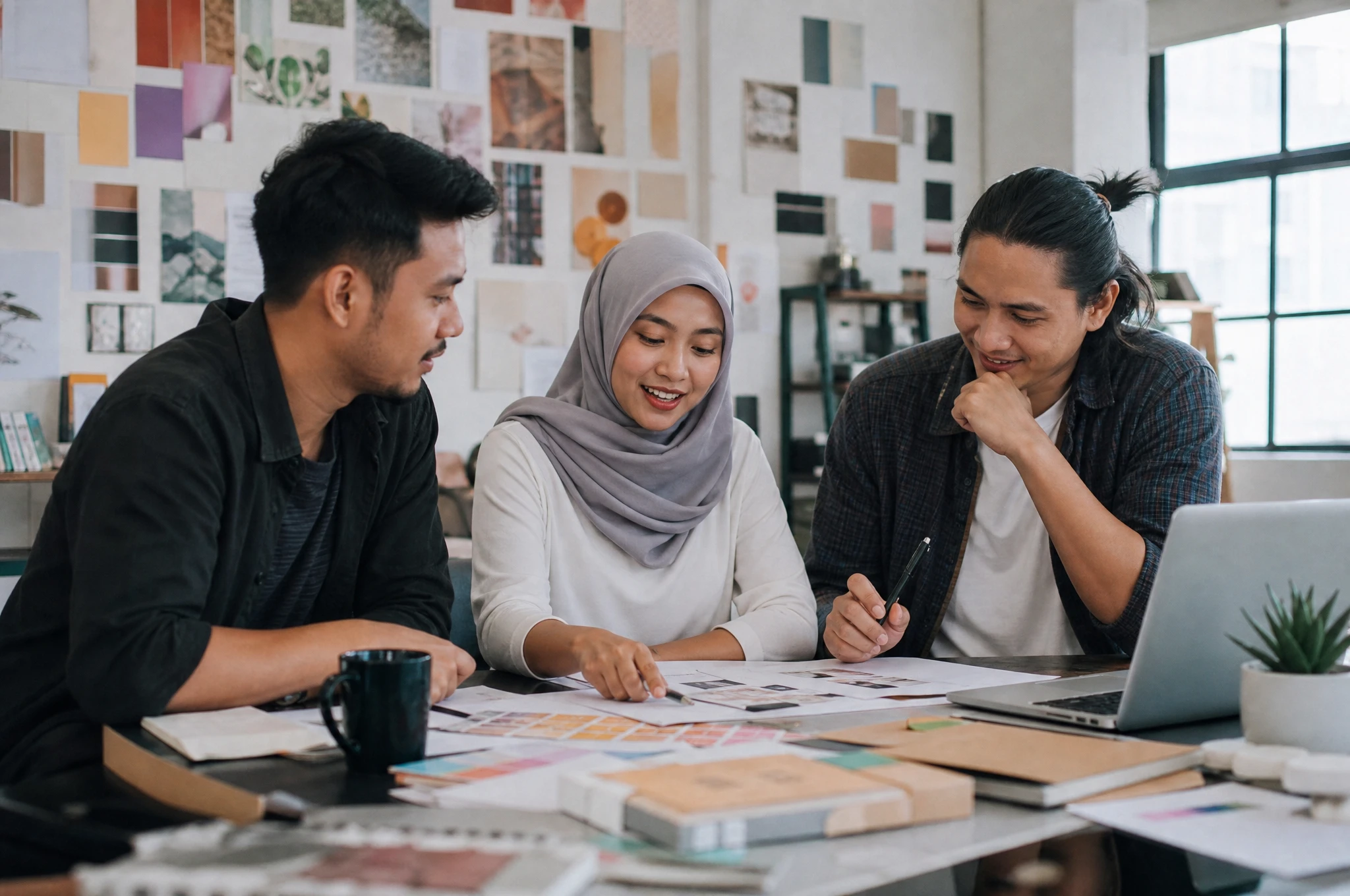 The Baloot.my creative branding team collaborating in their studio